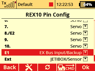 Konfigurace hlavního přijímače REX
