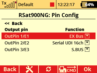 Konfigurace záložního přijímače Rsat 900 NG